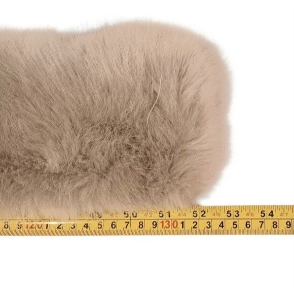 Faux Fur Pull Through Light Gray Winter Soft Scarf Collar Restoration Hardware - Picture 7 of 8